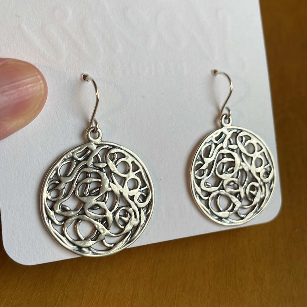 Opulenza Designs Large round Swirls Earrings - Sterling silver .925